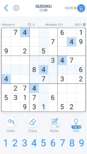 Sudoku Game - Daily Puzzles [MOD: без рекламы и подсказки доступны] Screenshot 1