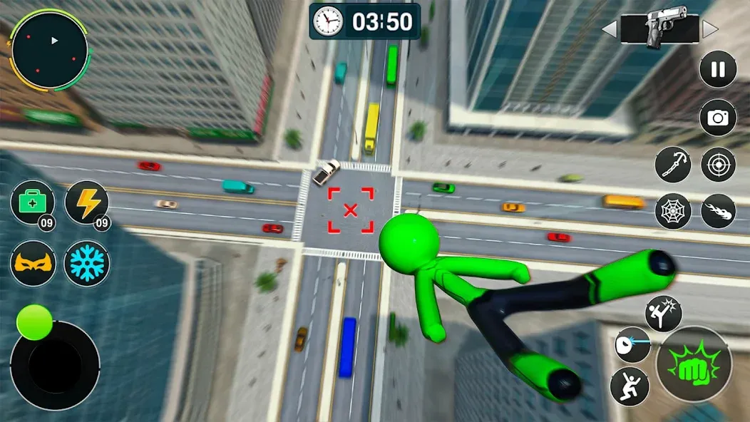 Flying Stickman Rope Hero Game [MOD: безлимитные деньги и полёт] Screenshot 2