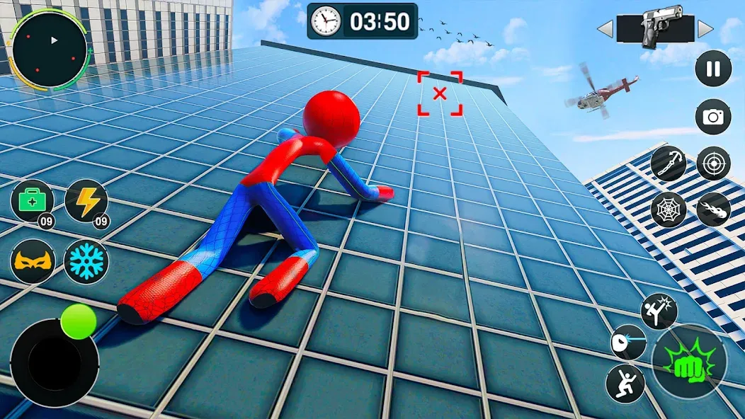 Flying Stickman Rope Hero Game [MOD: безлимитные деньги и полёт] Screenshot 3