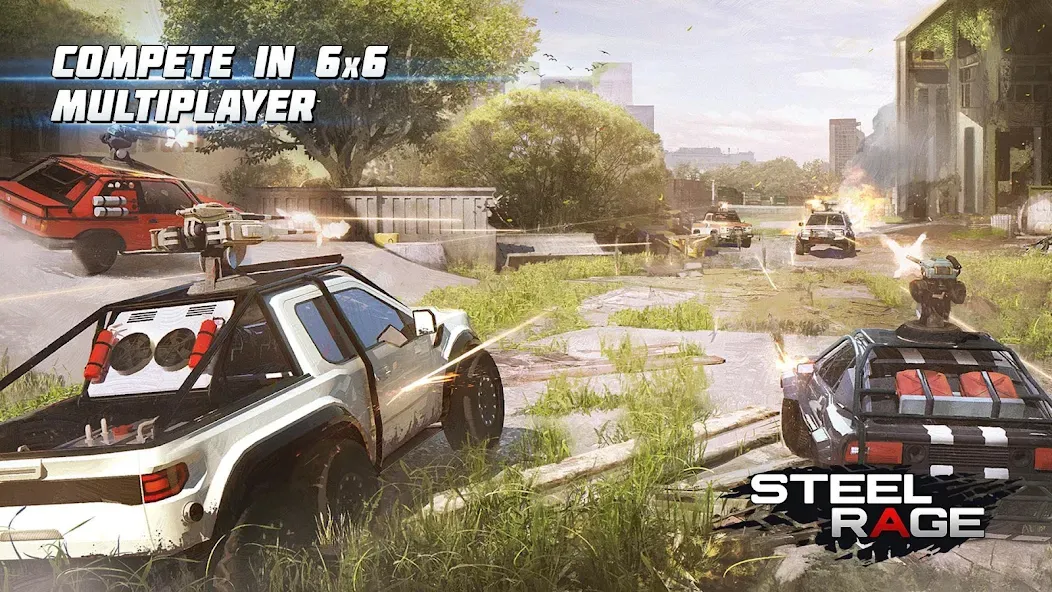 Steel Rage: Mech Cars PvP War [MOD: безлимитные деньги и все машины] Screenshot 1