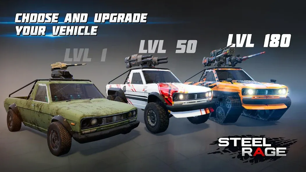 Steel Rage: Mech Cars PvP War [MOD: безлимитные деньги и все машины] Screenshot 4