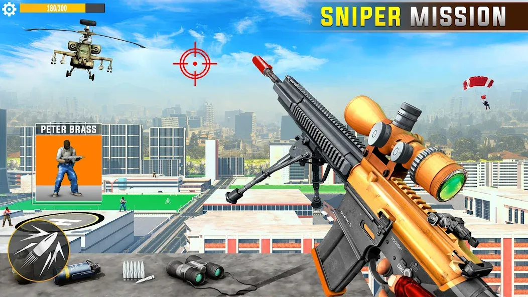 Banduk Game - Sniper Gun Games [MOD: безлимитные патроны и улучшенное оружие] Screenshot 2