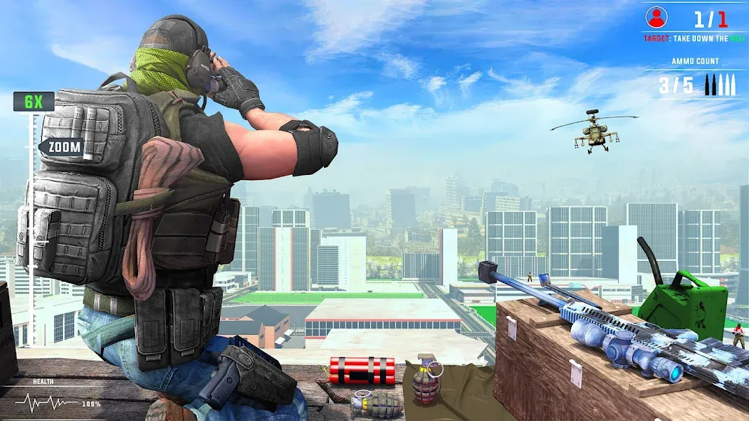 Banduk Game - Sniper Gun Games [MOD: безлимитные патроны и улучшенное оружие] Screenshot 4