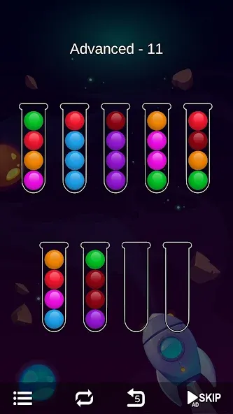 Ball Sort - Bubble Sort Puzzle [MOD: без рекламы и все уровни открыты] Screenshot 5