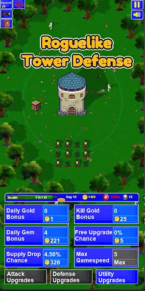Lone Tower Roguelike Defense [MOD: неограниченные ресурсы и усиленная башня] Screenshot 1