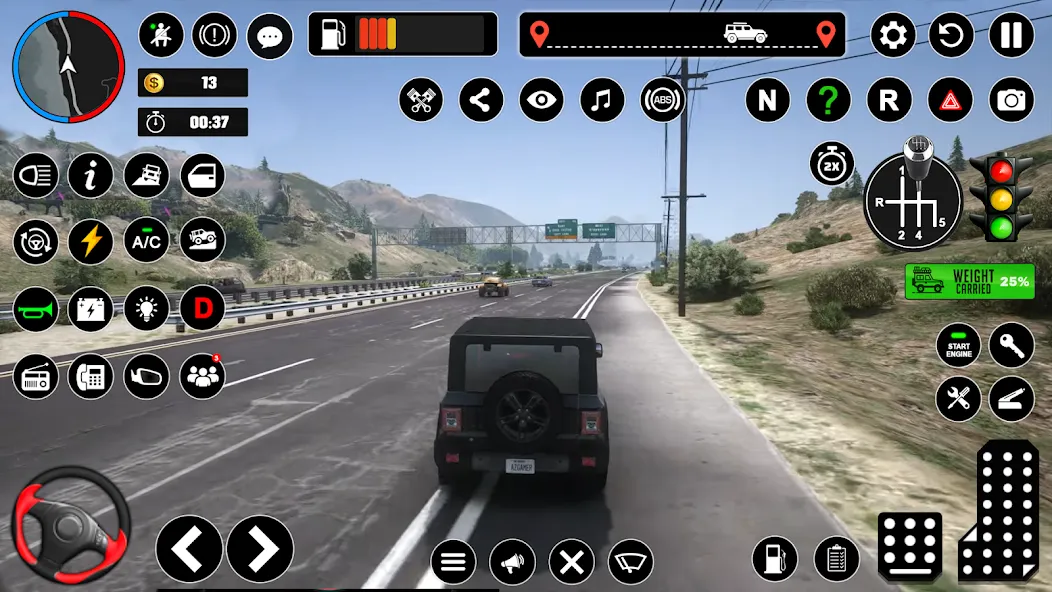 Offroad Jeep Driving &amp; Parking [MOD: безлимитные деньги и топливный запас] Screenshot 1