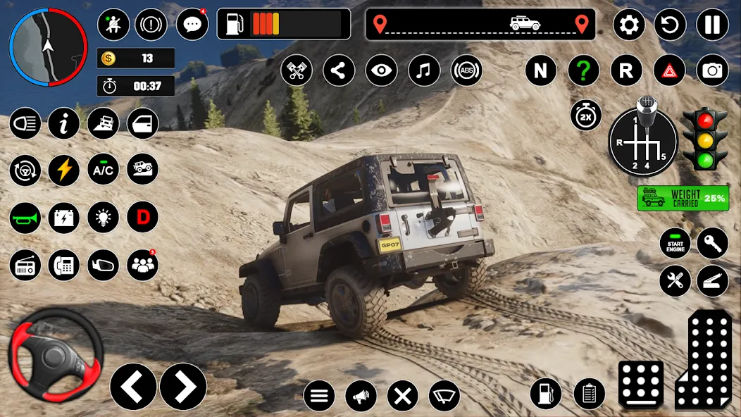 Offroad Jeep Driving &amp; Parking [MOD: безлимитные деньги и топливный запас] Screenshot 4
