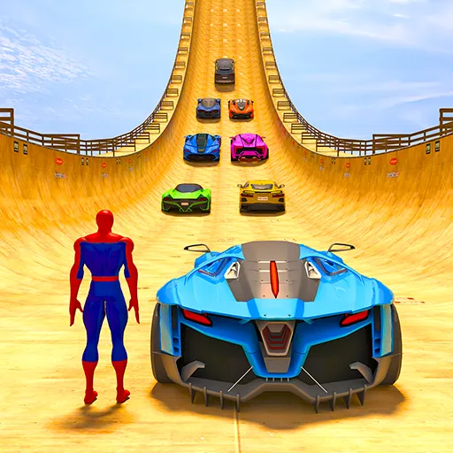 Superhero Car: Mega Ramp Games [MOD: безлимитные деньги и все машины открыты] Screenshot 2