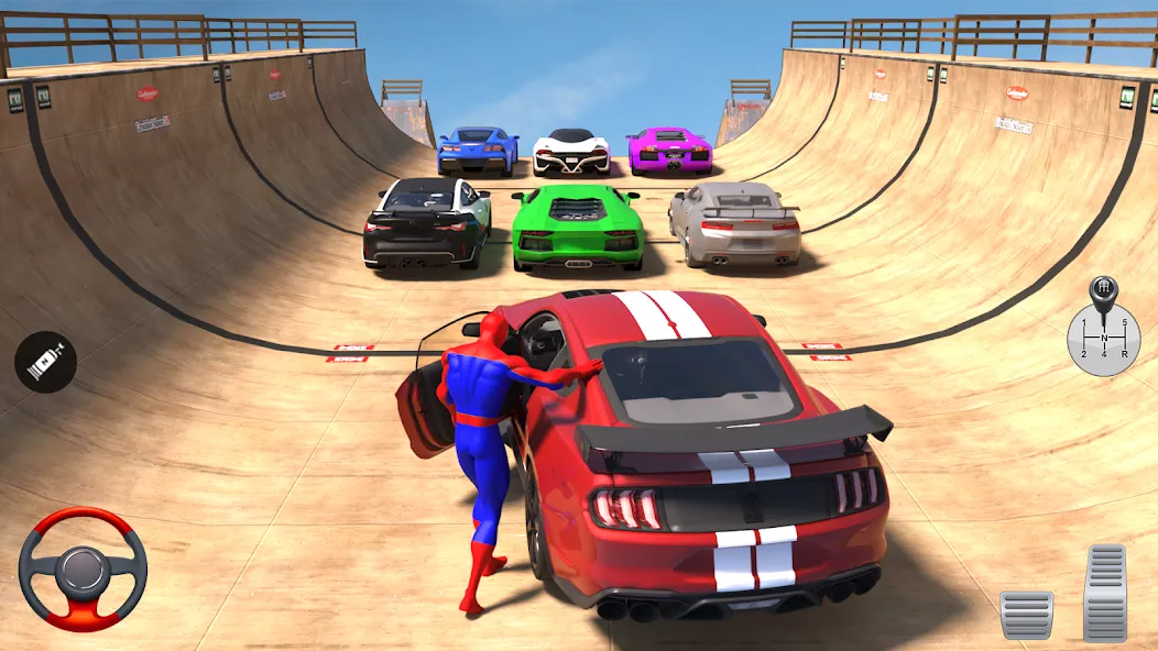 Superhero Car: Mega Ramp Games [MOD: безлимитные деньги и все машины открыты] Screenshot 3