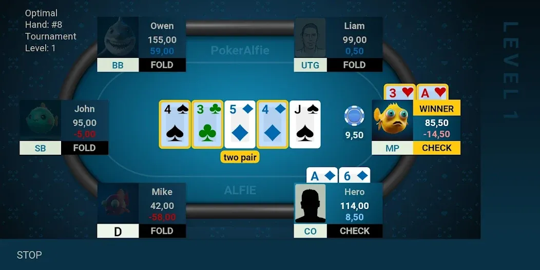 Offline Poker AI - PokerAlfie [MOD: умный офлайн-покер без интернета] Screenshot 2
