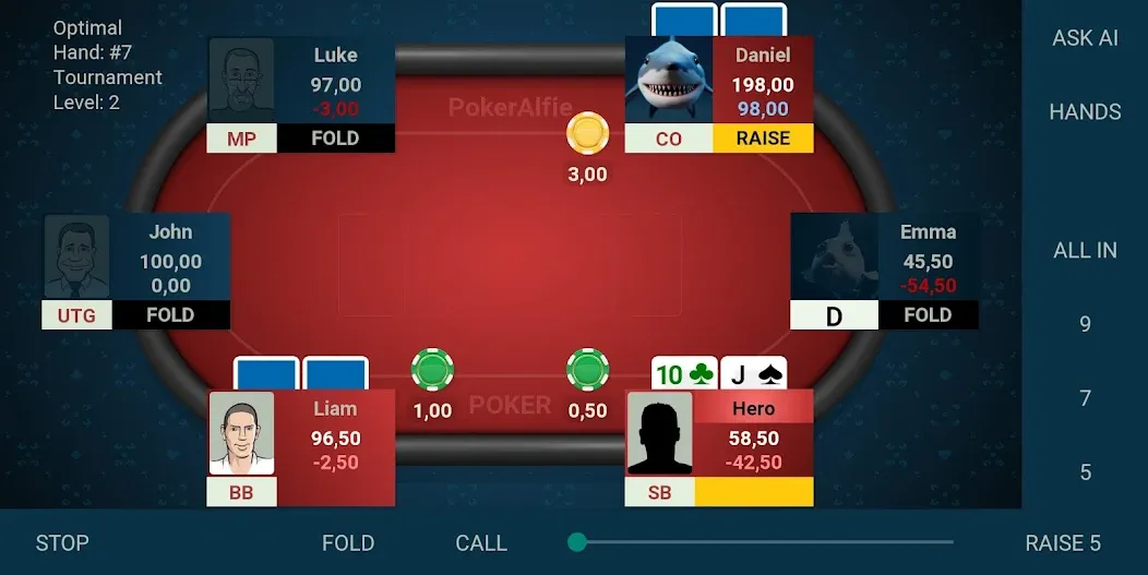 Offline Poker AI - PokerAlfie [MOD: умный офлайн-покер без интернета] Screenshot 3