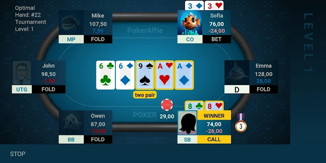 Offline Poker AI - PokerAlfie [MOD: умный офлайн-покер без интернета] Screenshot 5
