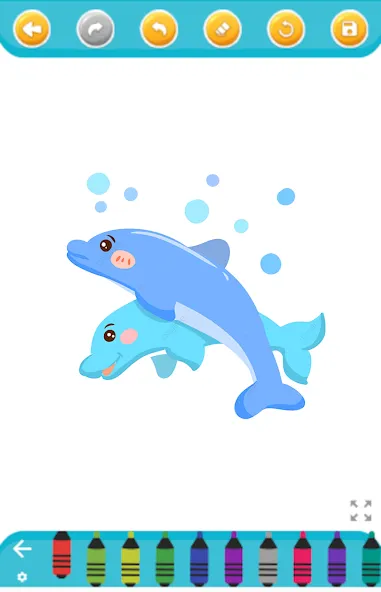dolphin coloring game [MOD: без рекламы и открыты все раскраски] Screenshot 1
