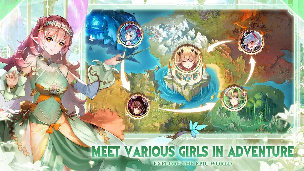 Girls' Connect: Idle RPG [MOD: безлимитные ресурсы и алмазы] Screenshot 5