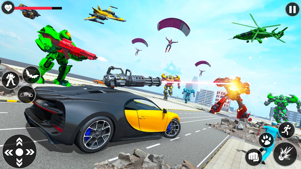 Flying Robot Transforming Game [MOD: безлимитные деньги и все роботы] Screenshot 2