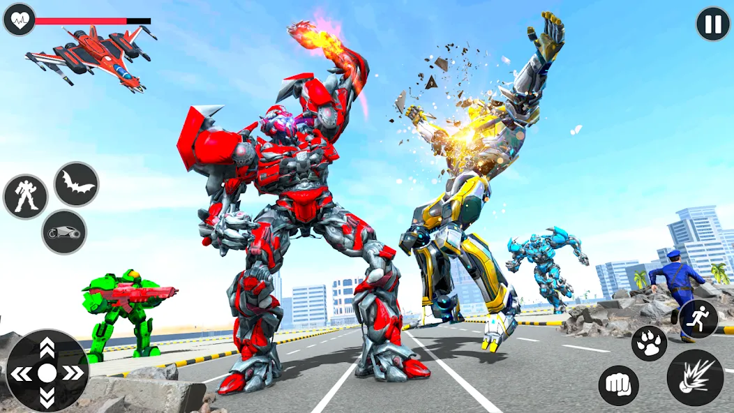 Flying Robot Transforming Game [MOD: безлимитные деньги и все роботы] Screenshot 3