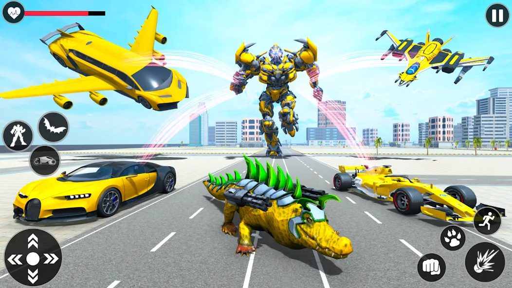 Flying Robot Transforming Game [MOD: безлимитные деньги и все роботы] Screenshot 4
