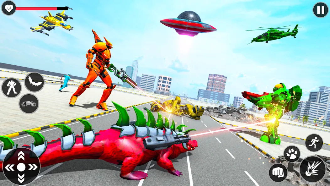 Flying Robot Transforming Game [MOD: безлимитные деньги и все роботы] Screenshot 5