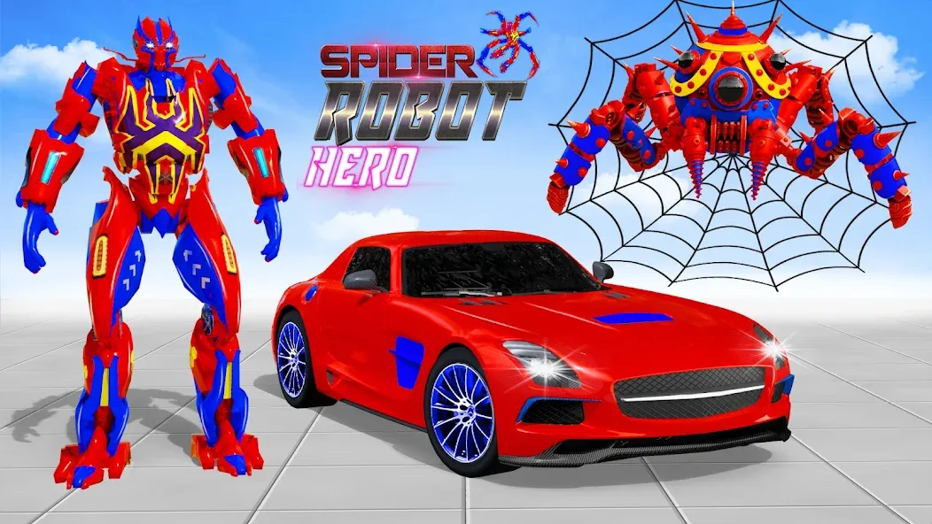 Spider Robot: Robot Car Games [MOD: безлимитные деньги и мощный робот] Screenshot 4