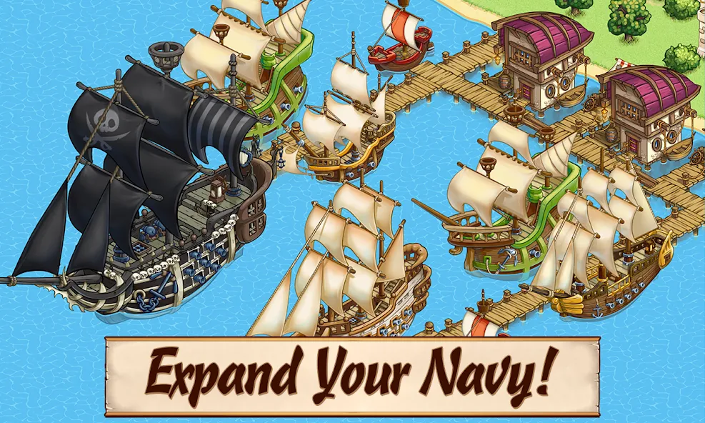 Pirates of Everseas [MOD: безлимитные ресурсы и быстрый прогресс] Screenshot 1