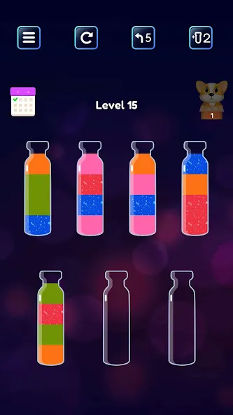 Soda Sort: Water Color Puzzle [MOD: безлимитные монеты и подсказки] Screenshot 3