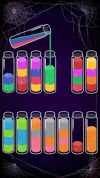 Soda Sort: Water Color Puzzle [MOD: безлимитные монеты и подсказки] Screenshot 5