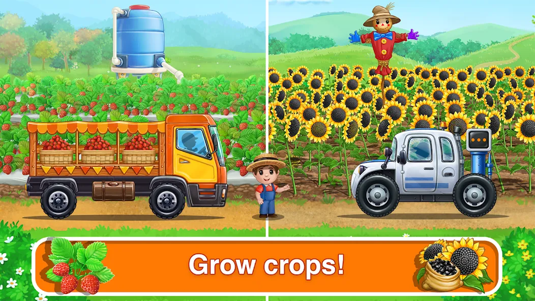 Tractor, car: kids farm games [MOD: безлимитные монеты и все тракторы открыты] Screenshot 3
