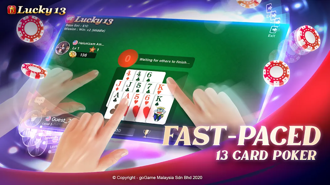 Lucky 13: 13 Poker Puzzle [MOD: безлимитные монеты и подсказки] Screenshot 4