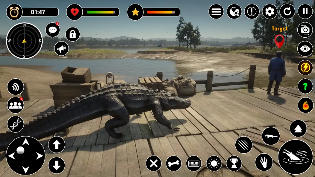 Animal Crocodile Attack Sim [MOD: много денег и без рекламы] Screenshot 2