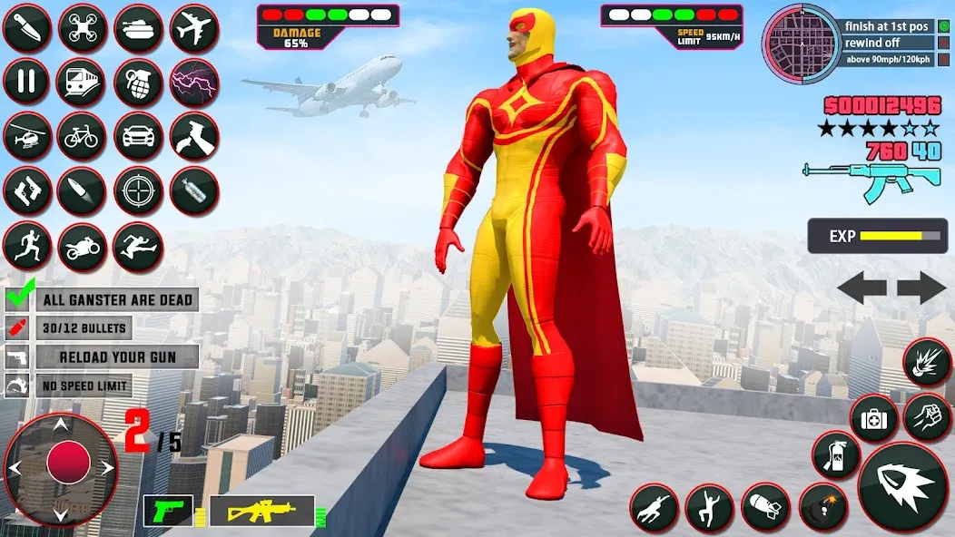 Rope Hero: Speed Hero Games [MOD: безлимитные деньги и суперскорость] Screenshot 1