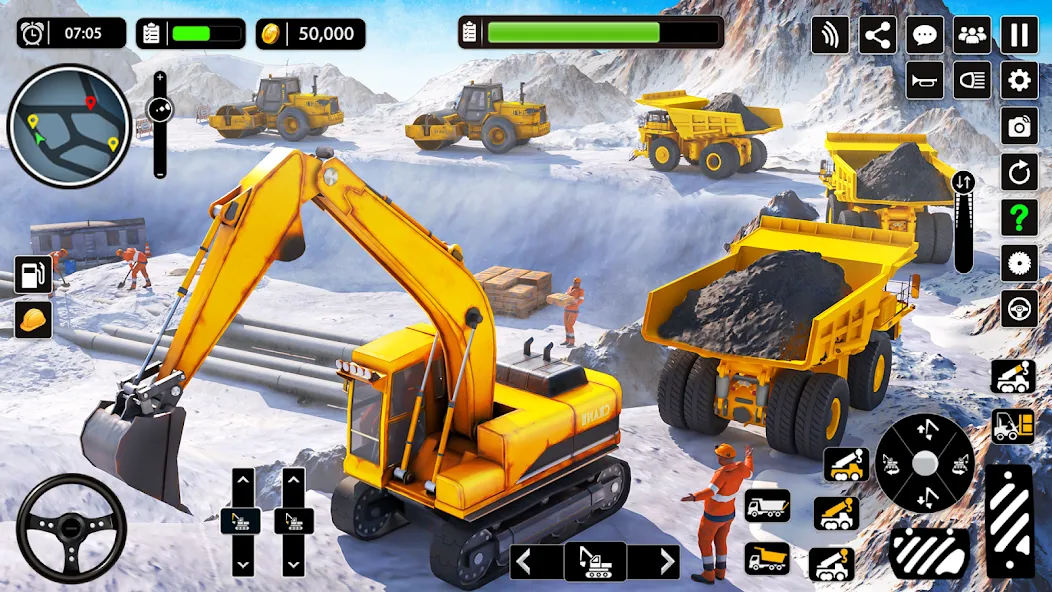 Snow Offroad Construction Game [MOD: безлимитные деньги и топливо] Screenshot 2