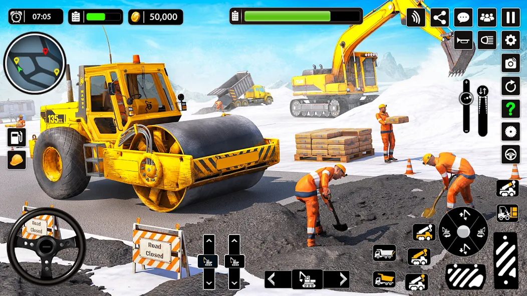 Snow Offroad Construction Game [MOD: безлимитные деньги и топливо] Screenshot 4