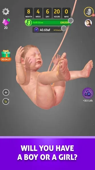 Idle 9 Months [MOD: безлимитные деньги и ускоренная беременность] Screenshot 5