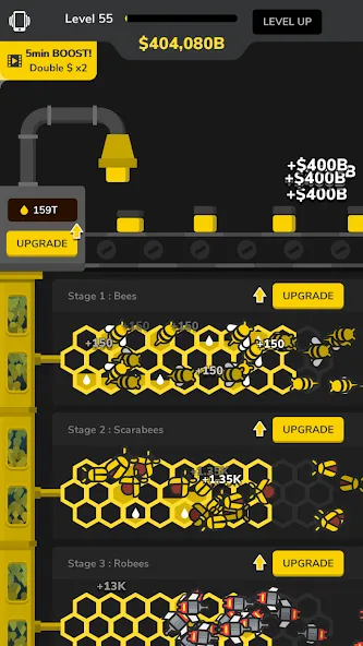 Idle Bee Factory Tycoon [MOD: безлимитные деньги и ресурсы] Screenshot 3