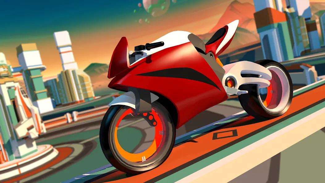 Gravity Rider: Space Bike Race [MOD: безлимитные деньги и топливо] Screenshot 2