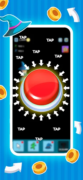 Green button: Press the Button [MOD: без рекламы и бесконечные нажатия] Screenshot 4