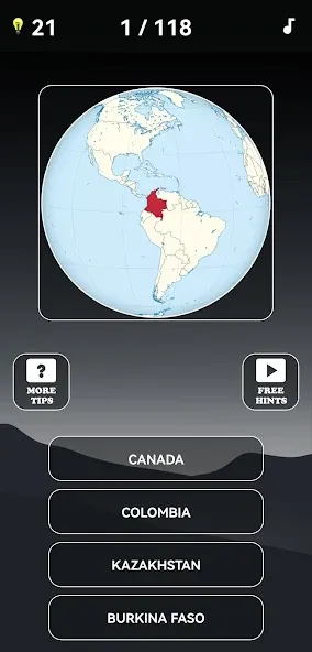 Guess the World Map Quiz [MOD: открыты все страны и уровни] Screenshot 1