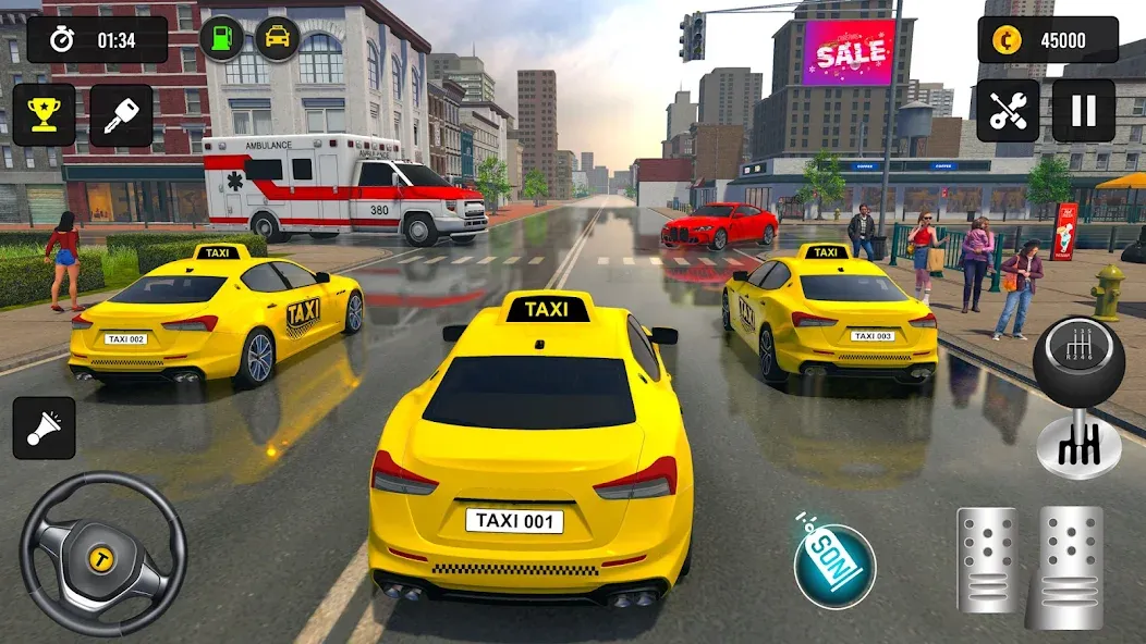 Taxi Simulator 3d Taxi Driver [MOD: безлимитные деньги и машины] Screenshot 4