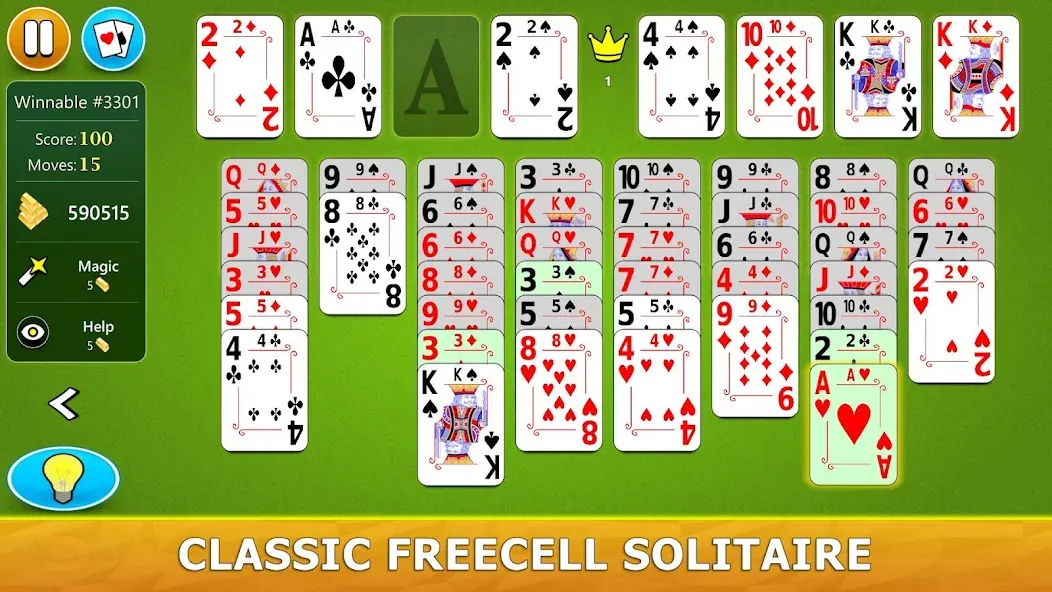 FreeCell Solitaire - Card Game [MOD: безлимитные подсказки и отмена ходов] Screenshot 1