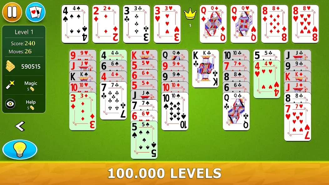 FreeCell Solitaire - Card Game [MOD: безлимитные подсказки и отмена ходов] Screenshot 2