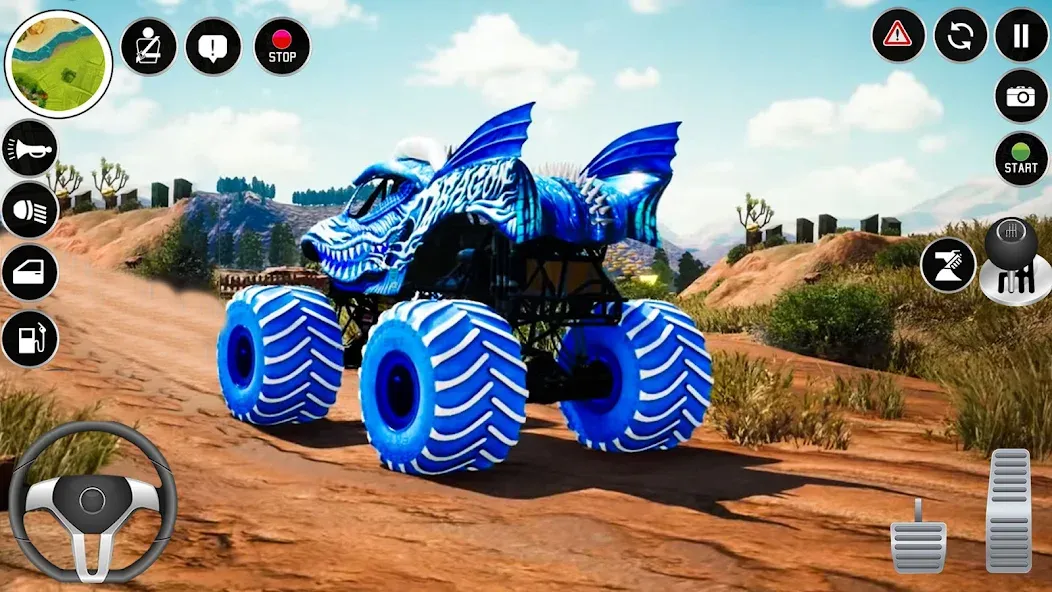 Extreme Monster Truck Game 3D [MOD: безлимитные деньги и топливо] Screenshot 1