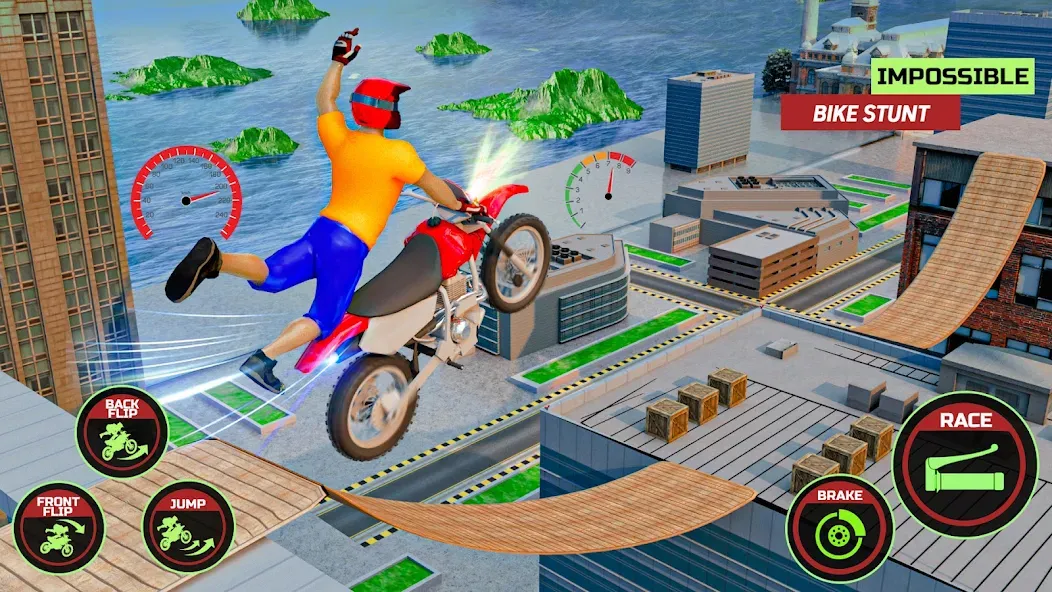 Motor Bike Stunt Racing Games [MOD: безлимитные деньги и все байки] Screenshot 3
