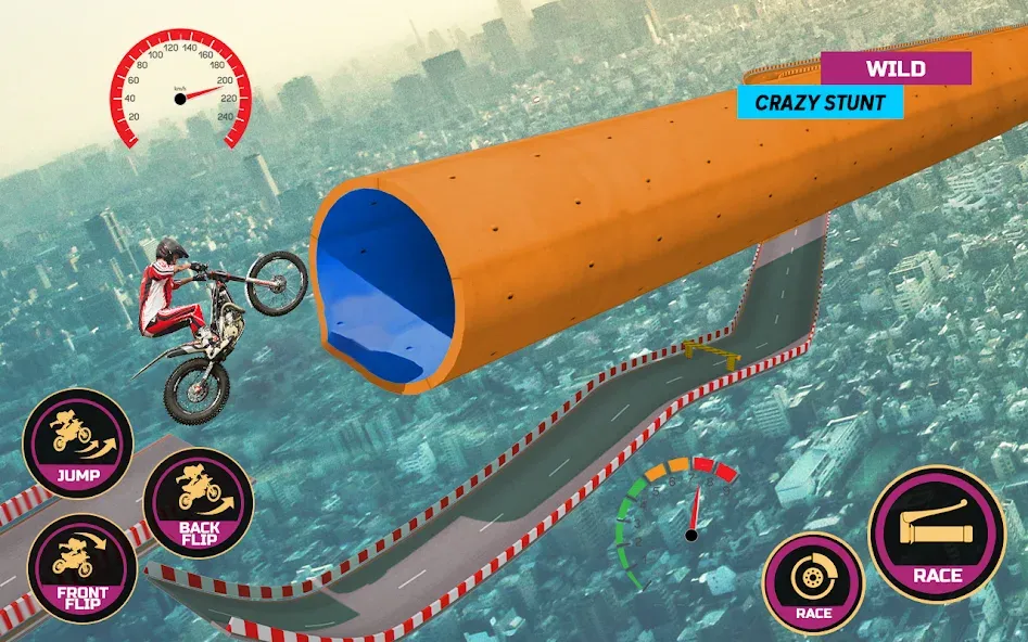Racing Bike Stunt Games Master [MOD: безлимитные деньги и всё открыто] Screenshot 3