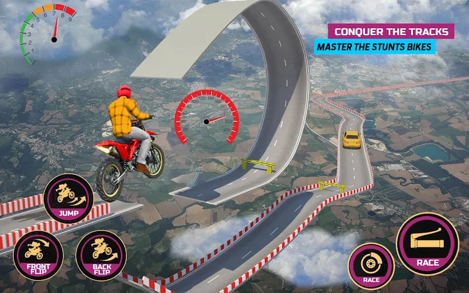 Racing Bike Stunt Games Master [MOD: безлимитные деньги и всё открыто] Screenshot 4