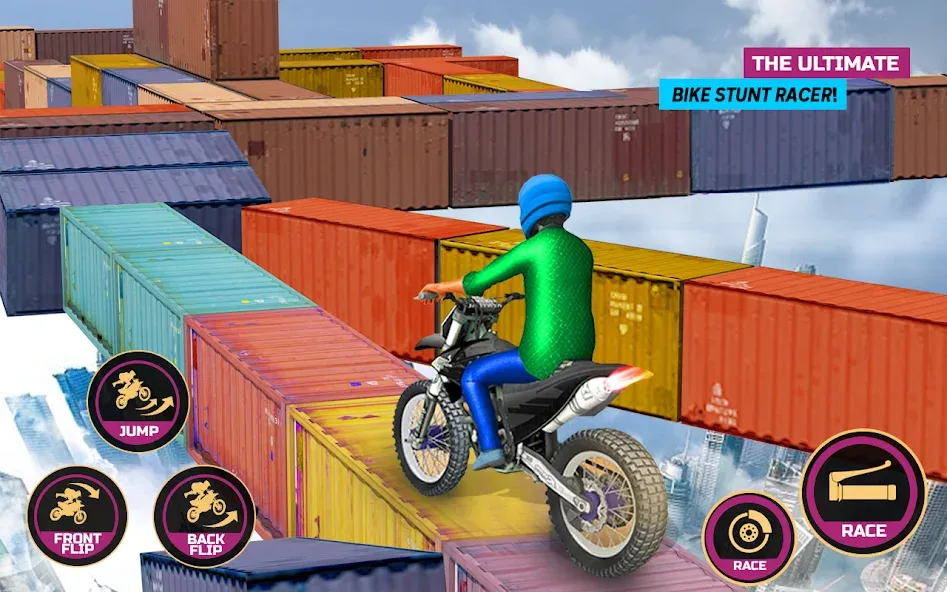 Racing Bike Stunt Games Master [MOD: безлимитные деньги и всё открыто] Screenshot 5