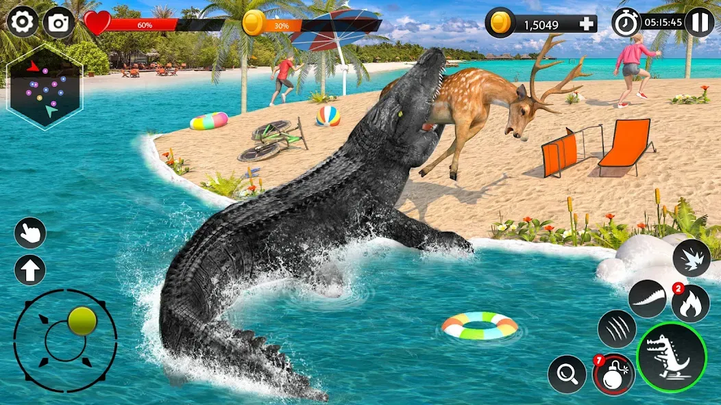 Hungry Animal Crocodile Games [MOD: без рекламы и бесконечная энергия] Screenshot 2