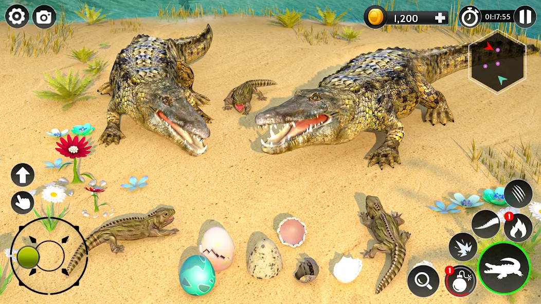 Hungry Animal Crocodile Games [MOD: без рекламы и бесконечная энергия] Screenshot 3