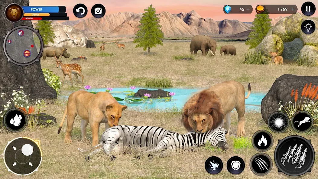 Lion Simulator Wild Lion Games [MOD: безлимитные деньги и мощный лев] Screenshot 2