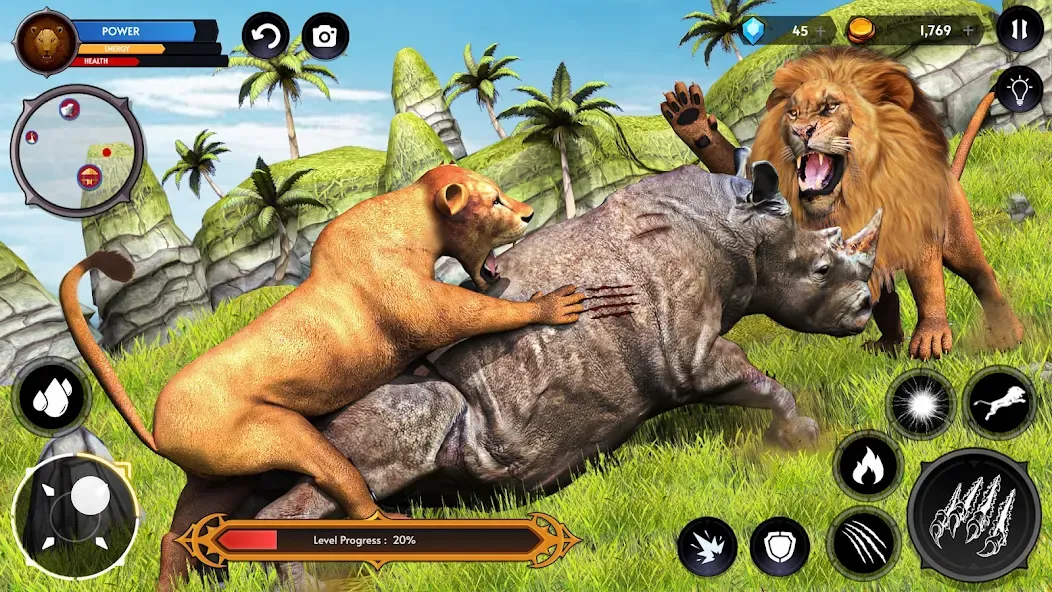 Lion Simulator Wild Lion Games [MOD: безлимитные деньги и мощный лев] Screenshot 3