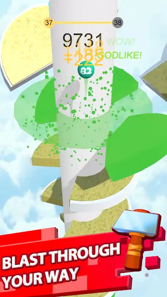 Helix Jump [MOD: без рекламы и бесконечные жизни] Screenshot 2
